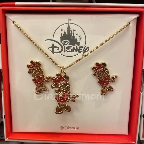 Disney Jewelry Disney Parks Minnie Mouse Goldtone Crystals